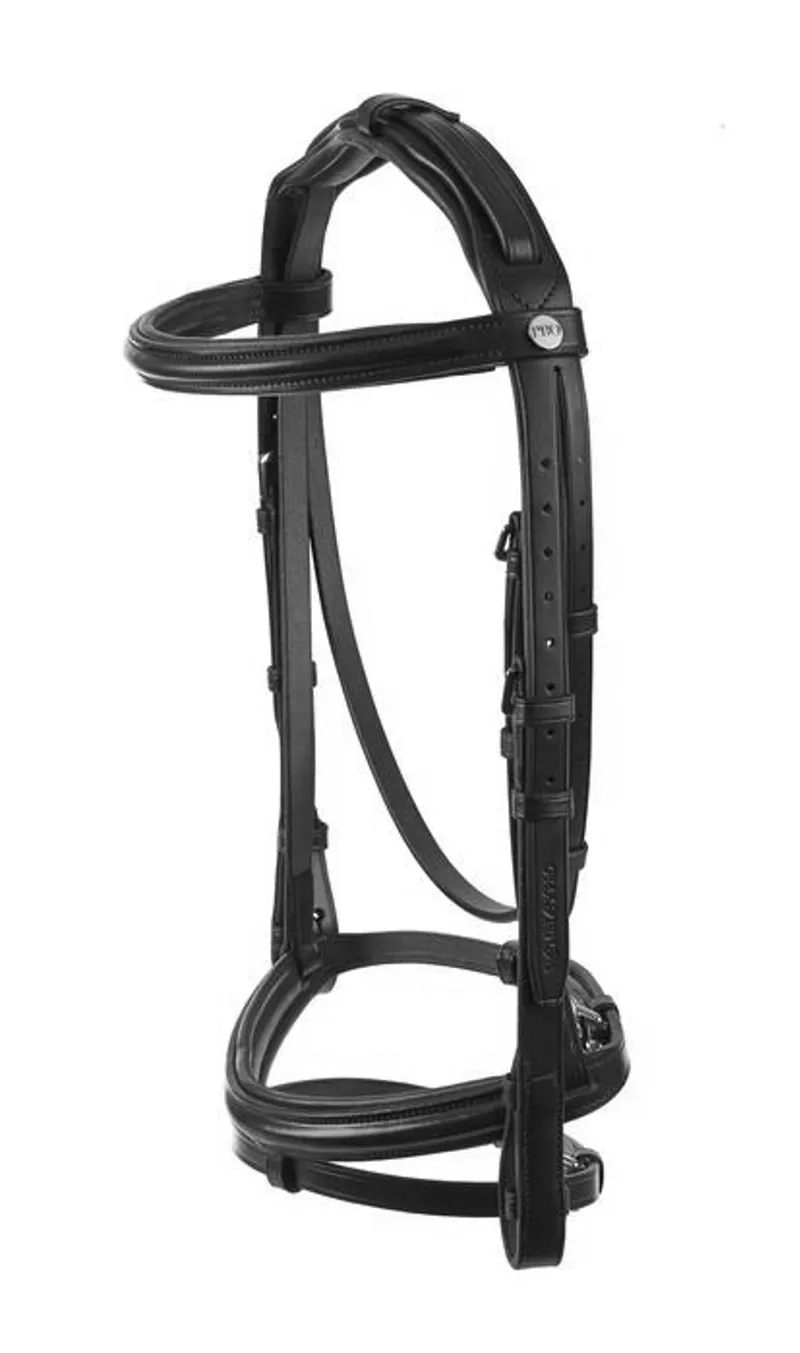 Jeffries Wembley Pro Leather Flash Bridle With Reins Black 